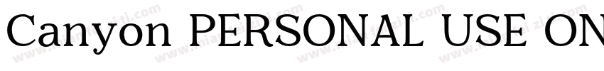 Canyon PERSONAL USE ONLY Regular字体转换
